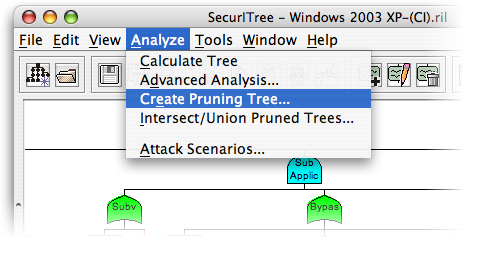 Create Pruning Tree menu option